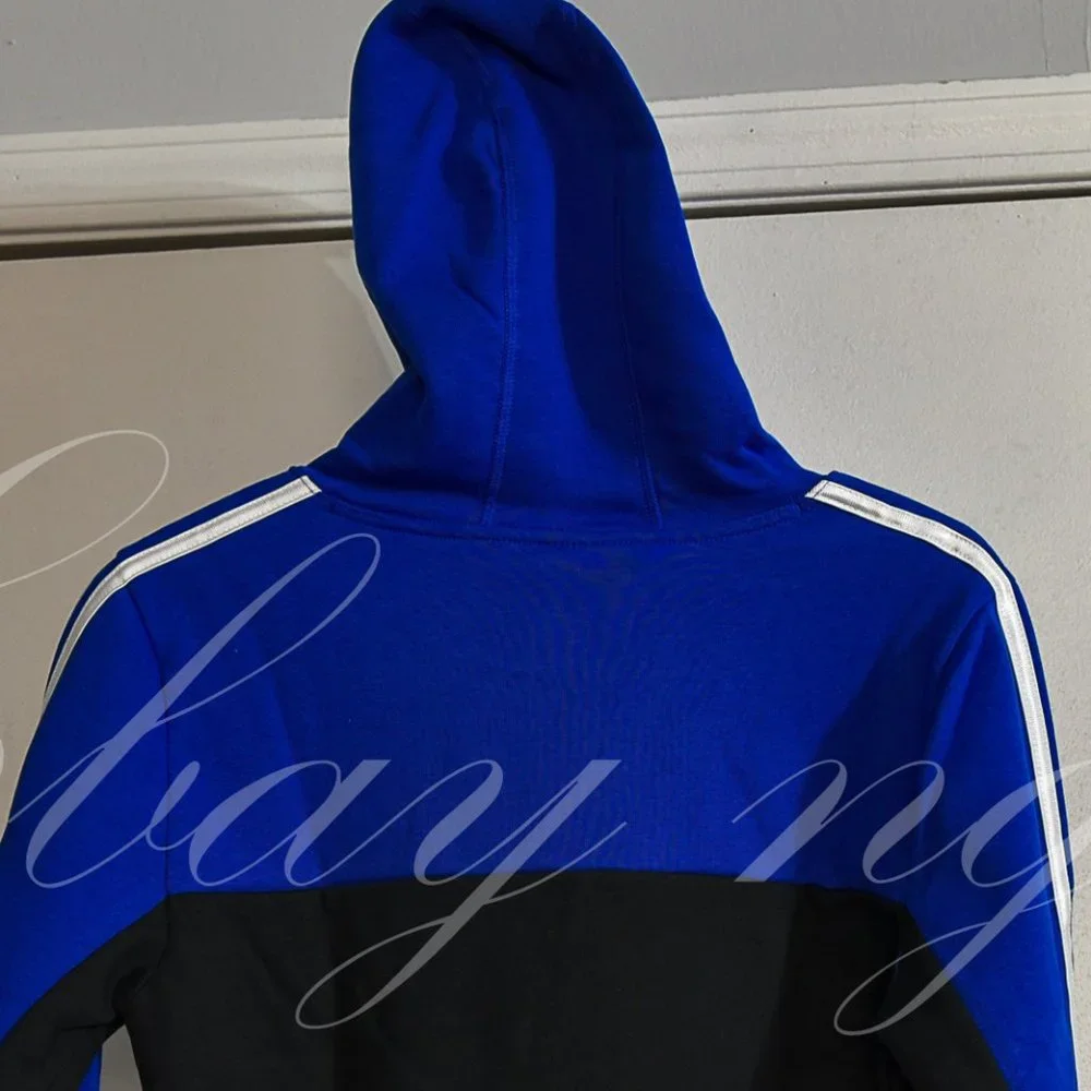 Adidas Boys'‎ Youth Pullover Fleece Hoodie BLUE/BLACK